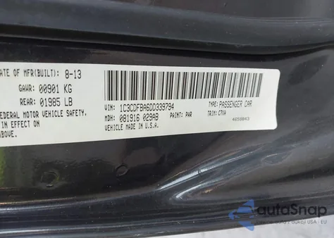 2013 Dodge Dart Sxt from USA, damaged, VIN 1C3CDFBA6DD339794